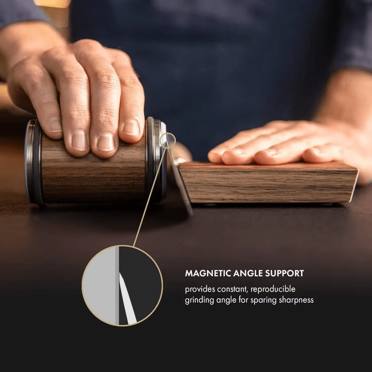 Manual Blade Honing System with Diamond and Ceramic Rollers for Chef Knives, Hunting Blades & Outdoor Tools – Dual-Angle Magnetic Guide – 10