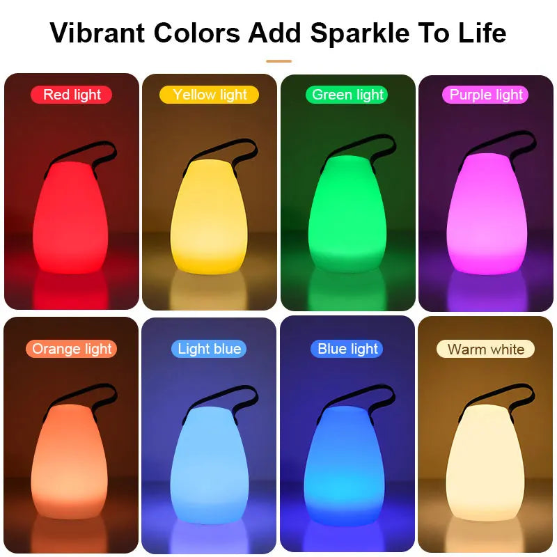 Rechargeable LED Outdoor Lantern with Remote Control, 8 Color Modes & Dimmable Light for Patio, Garden, Deck