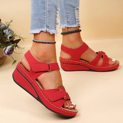 Women's Arch Support Sandals with Adjustable Hook & Loop Straps – Cushioned Footbed, Anti-Slip Sole for All-Day Comfort, Summer Walking