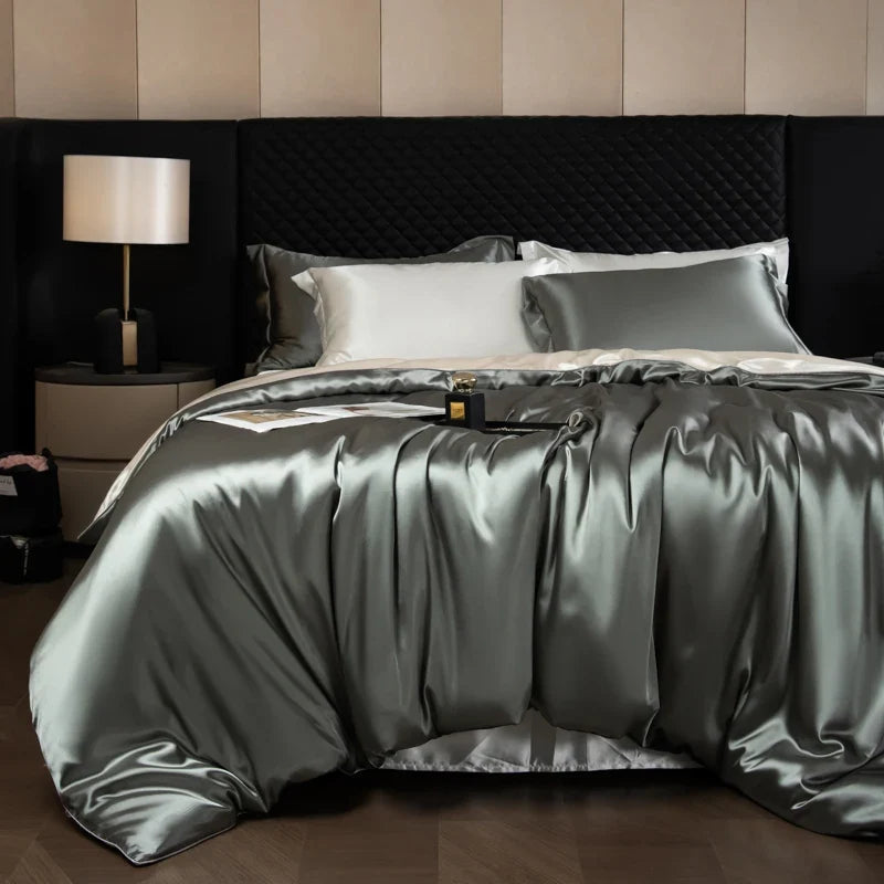 Bed Sheets Set with Duvet Cover and Pillowcases, Silky Sheets Bedding Set, Soft Breathable Fitted Sheet or Flat Sheet