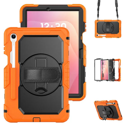 Heavy-Duty Tablet Case for Samsung Galaxy Tab S11–S7 with Rotating Hand Strap, Kickstand & Shoulder Strap