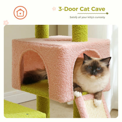 Charming Collection | Multi-Level Cat Tree with Flower Design | Cozy Cat Condo for Play & Relaxation