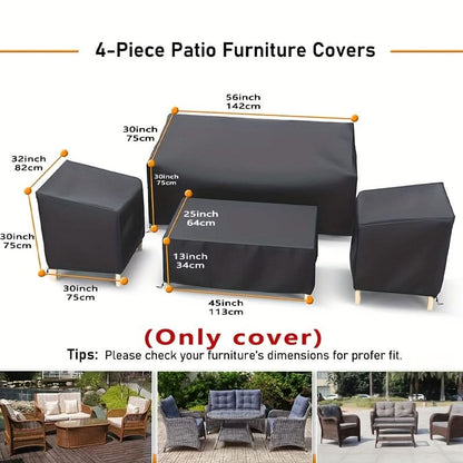 WEATHERVAULT – Colección de 4 piezas para la protección de muebles de patio