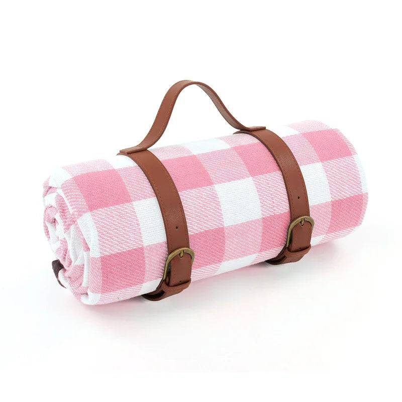 Waterproof Picnic Blanket with Shoulder Strap – Foldable Beach & Park Mat for Outdoor Adventures