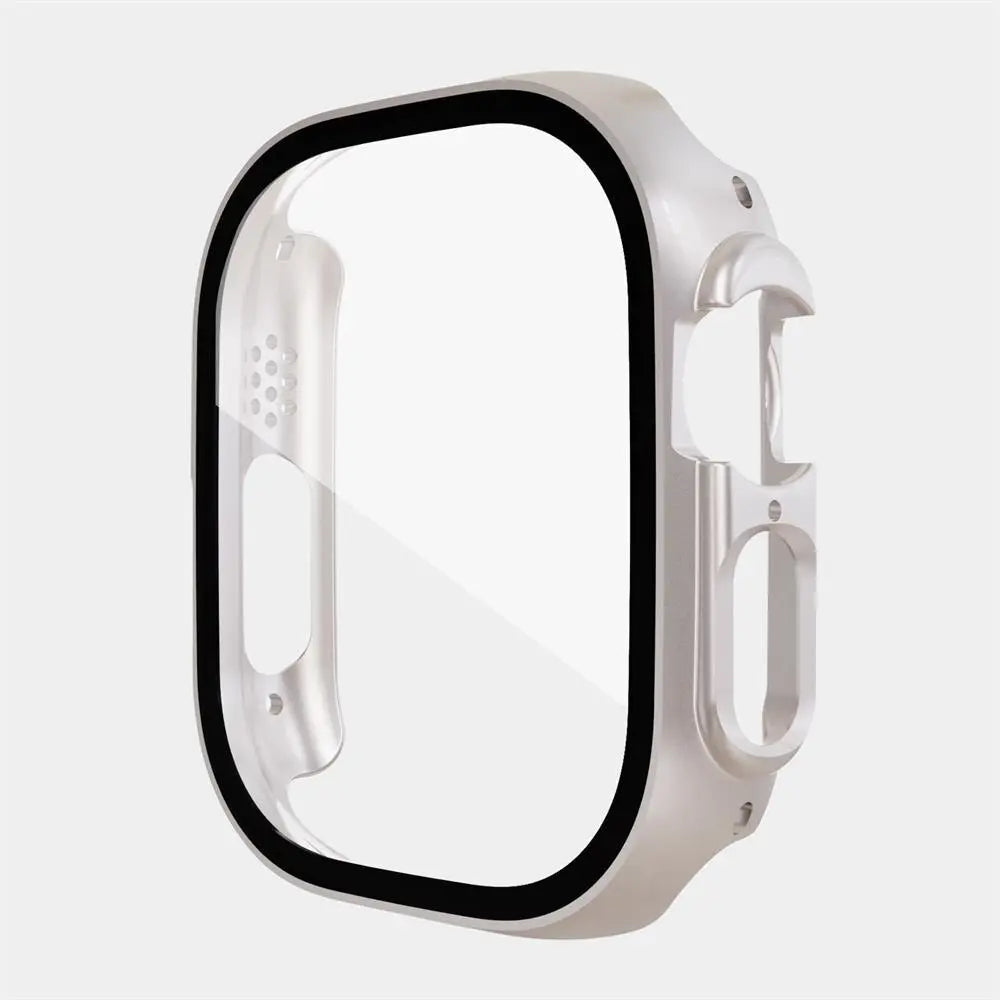 Protective Shell with Tempered Glass Screen Guard for 49mm Apple Watch Ultra Series – Full-Body Snap-On Design