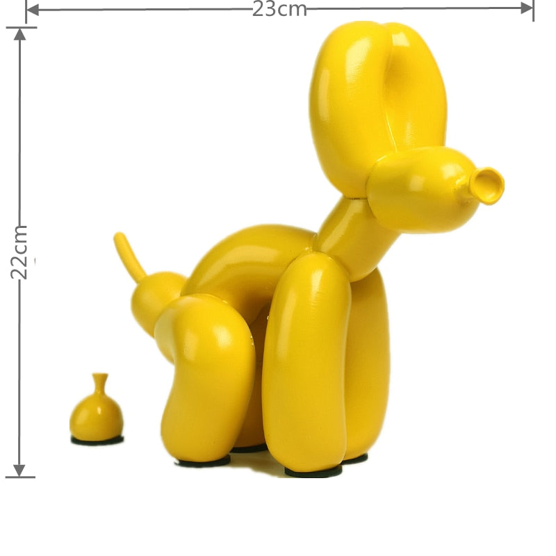 Metallic Resin Balloon Dog Sculpture for Shelf, Mantel & Tabletop Display in Modern Contemporary Living Rooms
