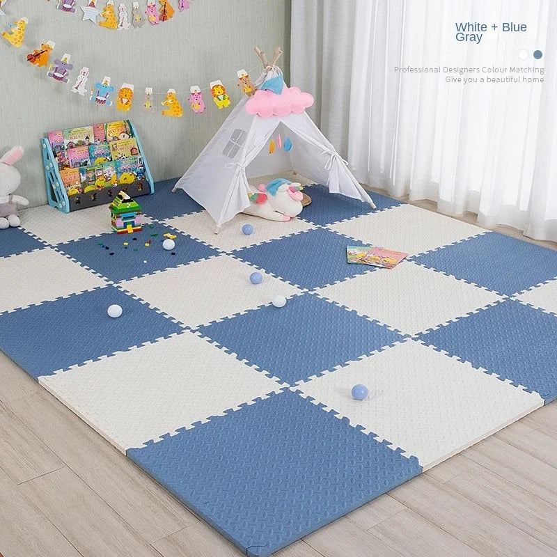 Interlocking Foam Floor Tiles 12x12 Inch Non-Slip Cushioned Baby Crawling Mat for Nursery Playroom Kids Activity Area Water-Resistant EVA Pu