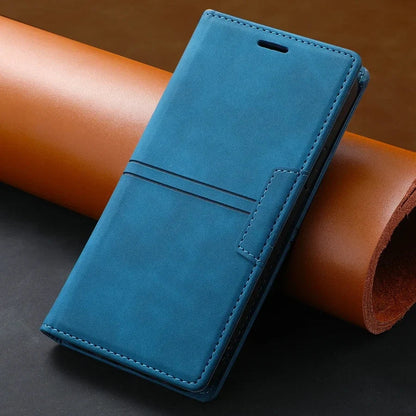 Leather Flip Wallet Case for Google Pixel | Magnetic Folio Phone Cover with Card Slots & Kickstand