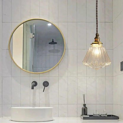 Glass Drop Pendant Light 6 in Clear Crystal Shade E27 Socket Kitchen Island Dining Table Overhead Fixture Scandinavian Minimalist Style for
