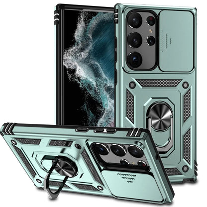 Protective Stand Case with Lens Guard for Samsung Galaxy S23 Series – Hands-Free Viewing & Drop Protection