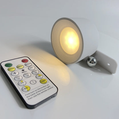 Cordless Rechargeable LED Wall Light with Remote Control | Adjustable Rotating Magnetic Sconce for Bedroom Living Room Hallway | Touch Dimmi