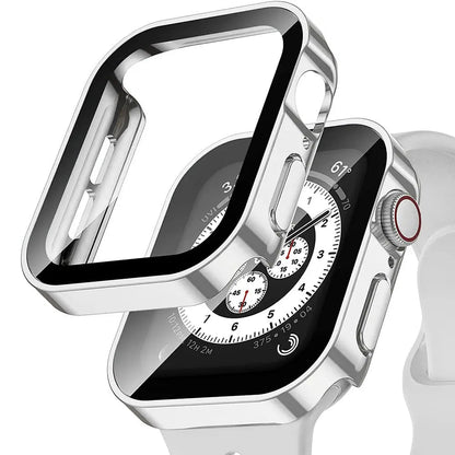 Snap-On Full-Coverage Screen & Body Shield for Apple Watch Series 4-9 – Tempered Glass & PC Armor