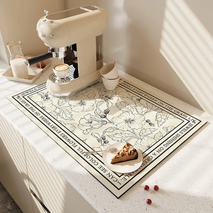 Sink Area Floor Runner 20×24 inch Green Microfiber Ultra-Absorbent Quick-Dry Anti-Slip Backing Machine Washable for Kitchen Dishwasher Cookt