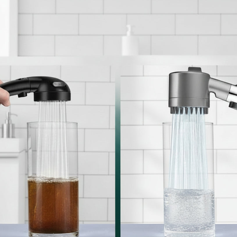 Multi-Stage Filtration Shower Head 9.5 Inch High Flow Water Purifier for Home Bathroom Spa Experience ABS Construction