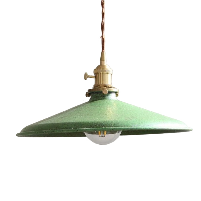 Iron Overhead Fixture 14-Inch Shade Blue Adjustable Drop Height E27 Socket Dining Counter Island Task Lighting Modern Vintage Warehouse Farm