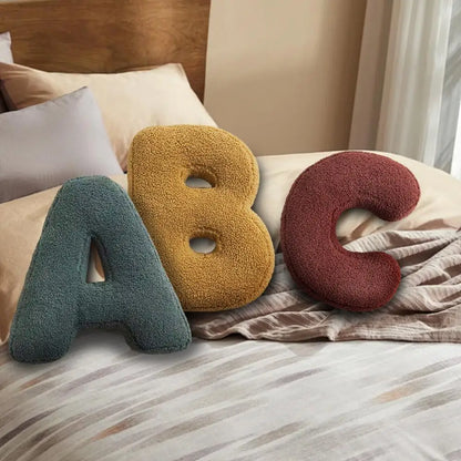 Letter-Shaped Velvet Throw Pillow — Personalized Initial Cushion for Couch, Bed & Nursery Décor