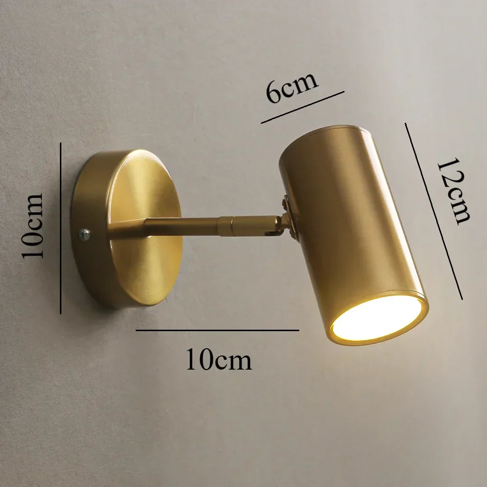 Adjustable Rotating Metal Wall Sconce with Integrated LED for Bedroom Reading Accent Lighting Hallway Art Display Task Light