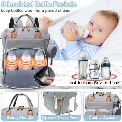 PARENTGO – Versatile diaper bag backpack with changing pad and pacifier case