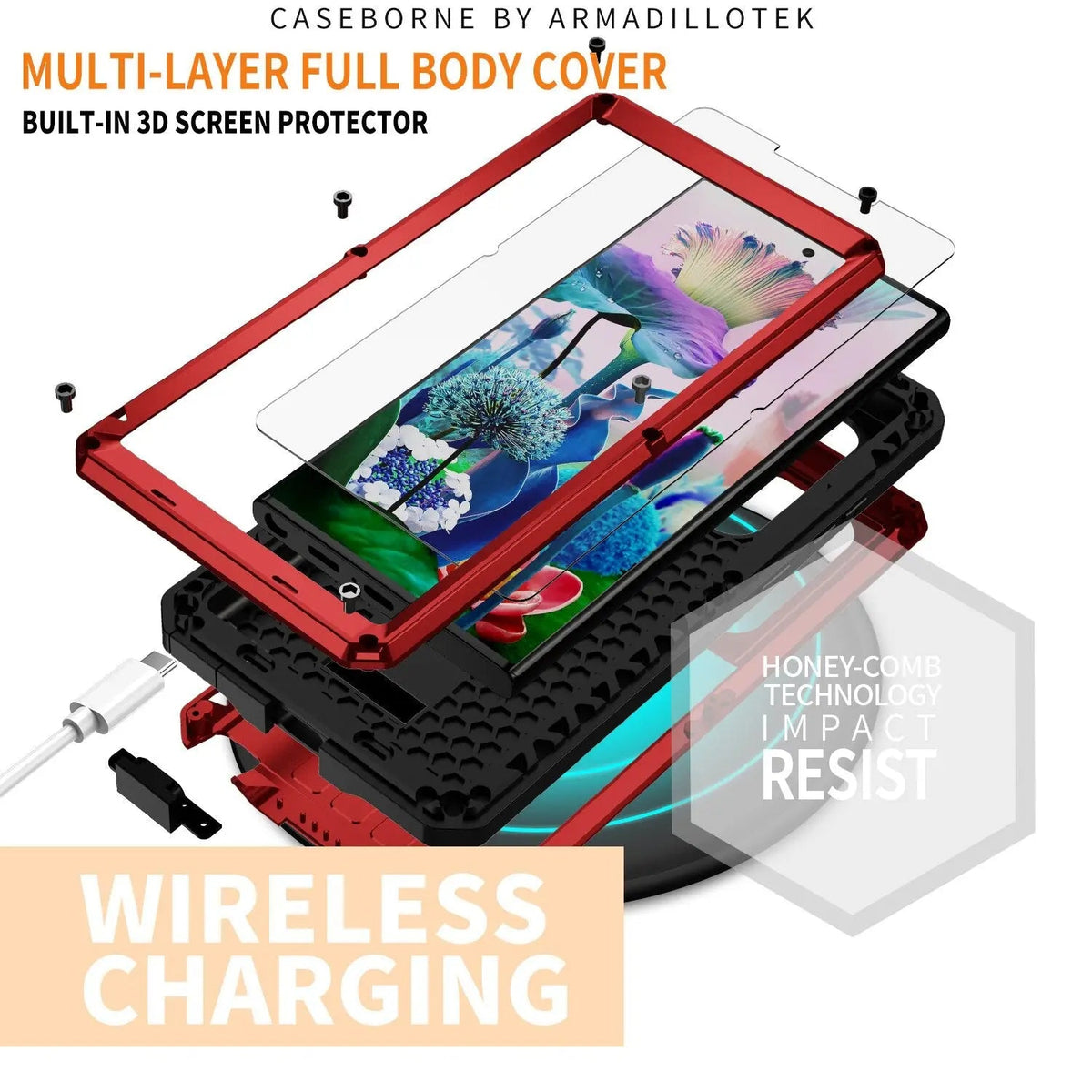 Heavy-Duty Samsung Galaxy S23 Armor Case with Built-In Screen Shield & Kickstand for Hands-Free Use
