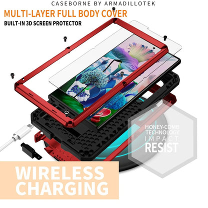 Heavy-Duty Samsung Galaxy S23 Armor Case with Built-In Screen Shield & Kickstand for Hands-Free Use