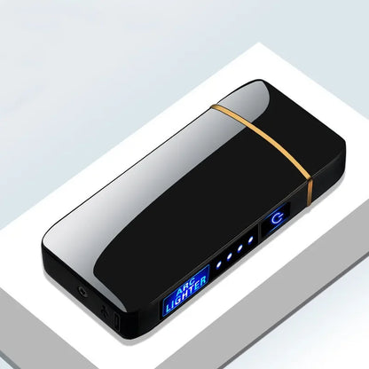Rechargeable USB Arc Lighter Windproof Plasma Igniter for Candles Pipes Incense Coils Outdoor Camping Metal Touch Sensor LED Display