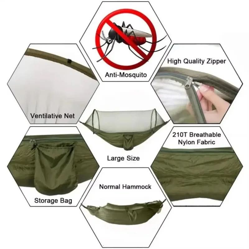SWINGSAFE – Camping Leisure Hammock with Mosquito Cover