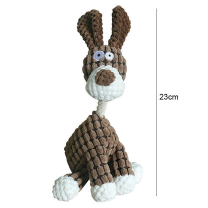 Plush Dog Squeaky Toys for Chewing – Durable Soft Animal Chew Toys with Crinkle Sound – Interactive Tug Toys for Small Medium Large Dogs
