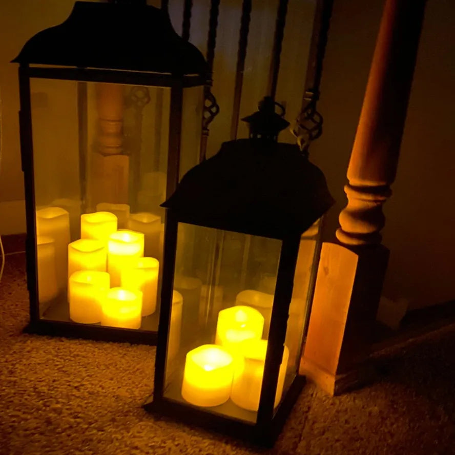 Battery-Powered LED Pillar Candle 4 Inch Realistic Flicker Ivory Wax-Effect Indoor Decor Safe Lighting for Bedroom Living Room Dining Table