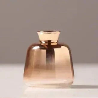 Rose Gold Glass Flower Vase with Color Fade Effect for Home Decor, Dining Table, Living Room & Office