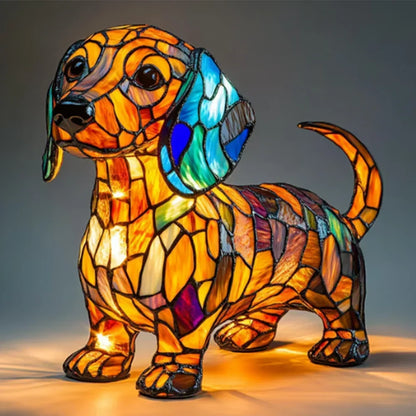 Dog Night Light Sculpture – Handcrafted LED Animal Lamp for Bedside, Nursery & Living Room Decor