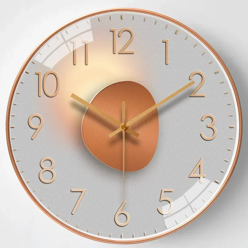 12-Inch Silent Wall Clock Non-Ticking Quartz Movement for Bedroom Office Living Room Modern Round Classic Home Decor Timepiece Battery