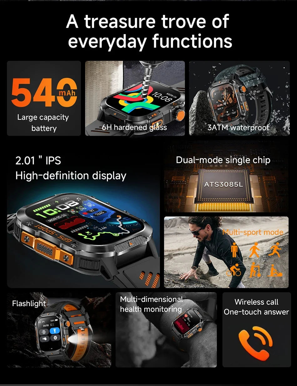NovaForce X2 Pro | Rugged GPS Smartwatch with 100+ Sports Modes | Multi-Satellite Navigation for Active Lifestyles