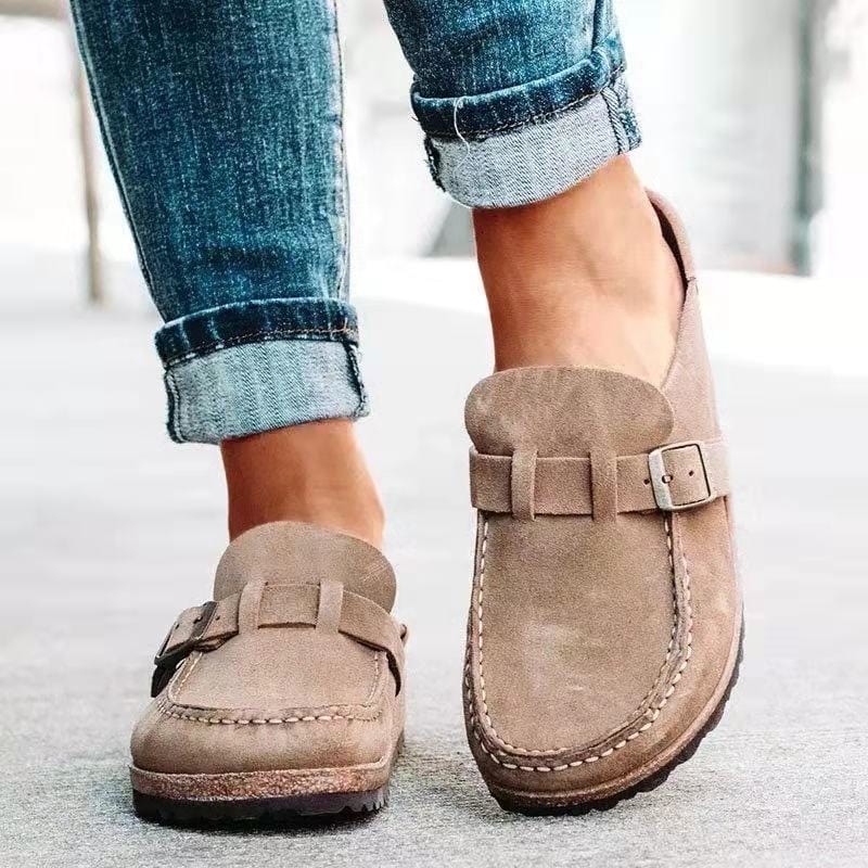 Women's Orthopedic Slide Sandals Suede Look Adjustable Buckle Slip-On Slides for Everyday Comfort Casual Summer Walking Footbed Support