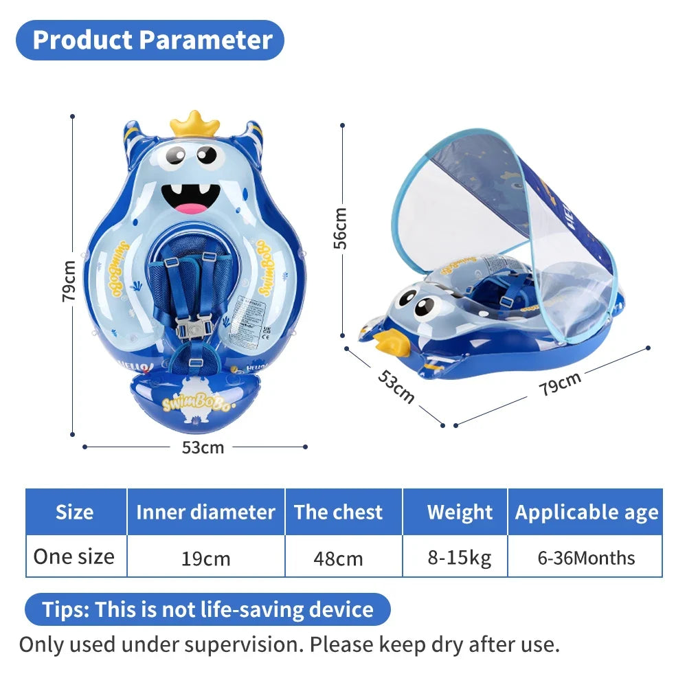 Flotador infantil para natación de bebés, anillo de natación inflable para 6 a 36 meses, flotador para piscina y bañera para niños pequeños