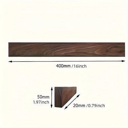 Wall-Mount Kitchen Knife Bar Solid Walnut Wood 16 Inch Magnetic Storage Strip Chef Blade Organizer Space Saver Rack for Cooking Tools Utensi