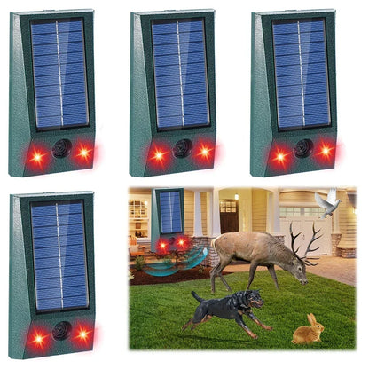 Solar Bird Repeller with Motion Sensor & LED Strobe Light | Ultrasonic Pest Deterrent for Gardens, Patios & Yards | Weatherproof 600 sq ft