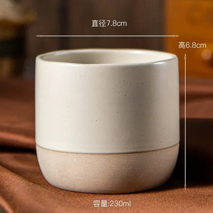 Handcrafted Stoneware Mug 8 fl oz Warm Beige Artisan Cup for Coffee Tea Espresso Daily Use Kitchen Drinkware Rustic Texture Small Batch Pott