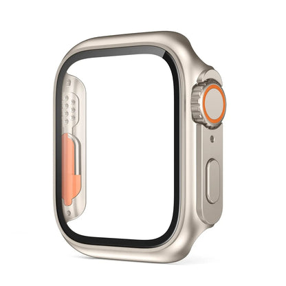 Hardened Glass Shield Case for Apple Watch Series 7/8/SE – Full Display Coverage, Crown Access, 40-45mm Sizes