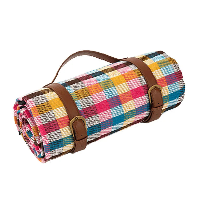 Waterproof Picnic Blanket with Shoulder Strap – Foldable Beach & Park Mat for Outdoor Adventures