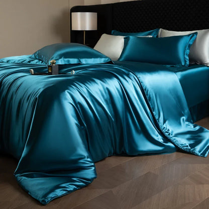 Bed Sheets Set with Duvet Cover and Pillowcases, Silky Sheets Bedding Set, Soft Breathable Fitted Sheet or Flat Sheet