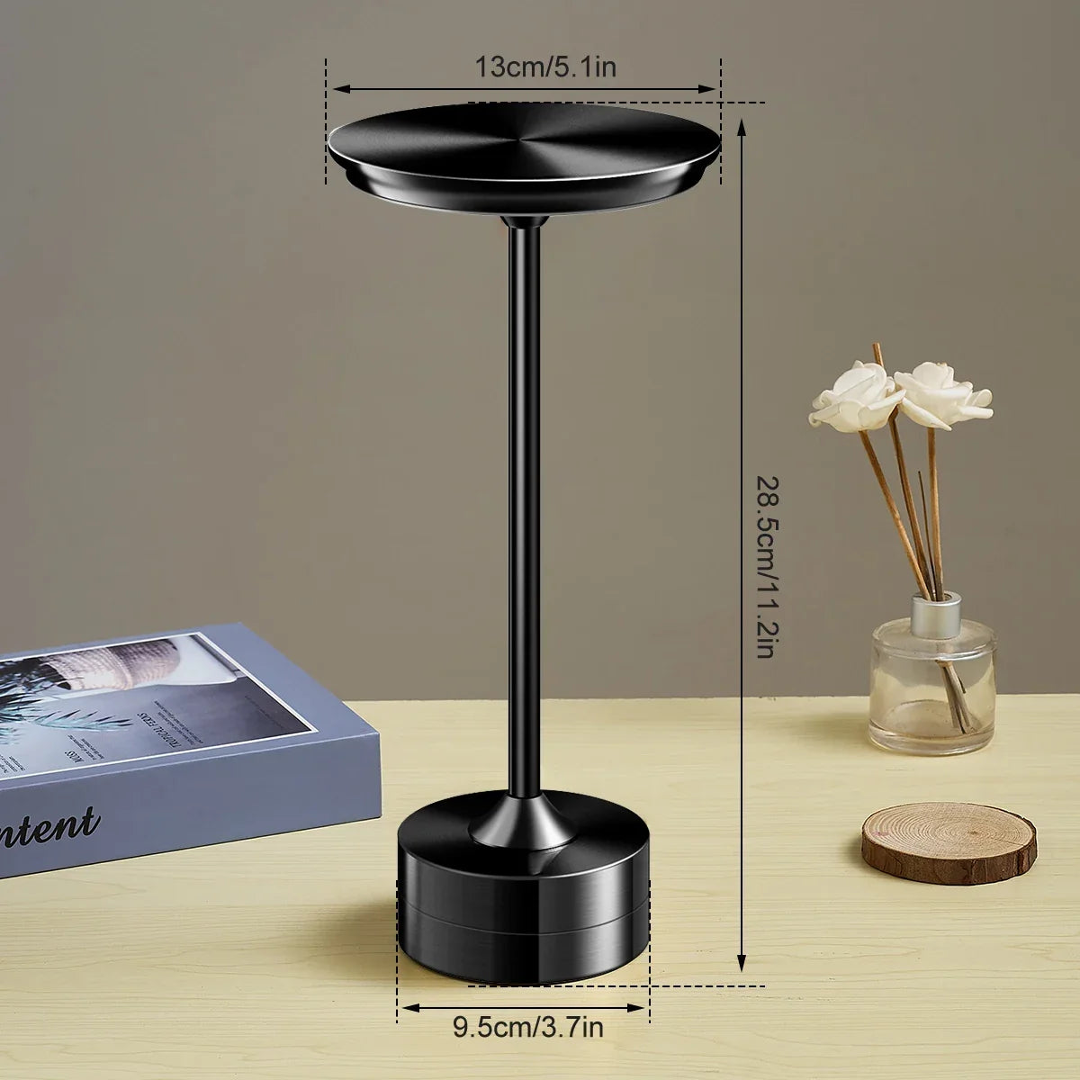 Rechargeable Cordless Table Lamp with Touch Control & 3 Brightness Levels for Bedroom Nightstand Desk Reading Living Room
