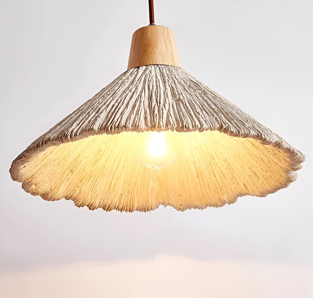Cream Concrete Hanging Light Fixture 14 in Sculptural Kitchen Island Pendant Dome Lamp Hardwired Modern Farmhouse Dining Room Overhead Ceili