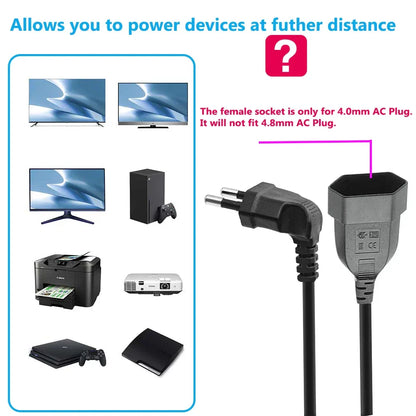Pure Copper Power Cord for Floor Lamps Table Lamps 16 ft Indoor Extension Lead 2-Pin Plug Socket Connector for Bedroom Living Room Office Li