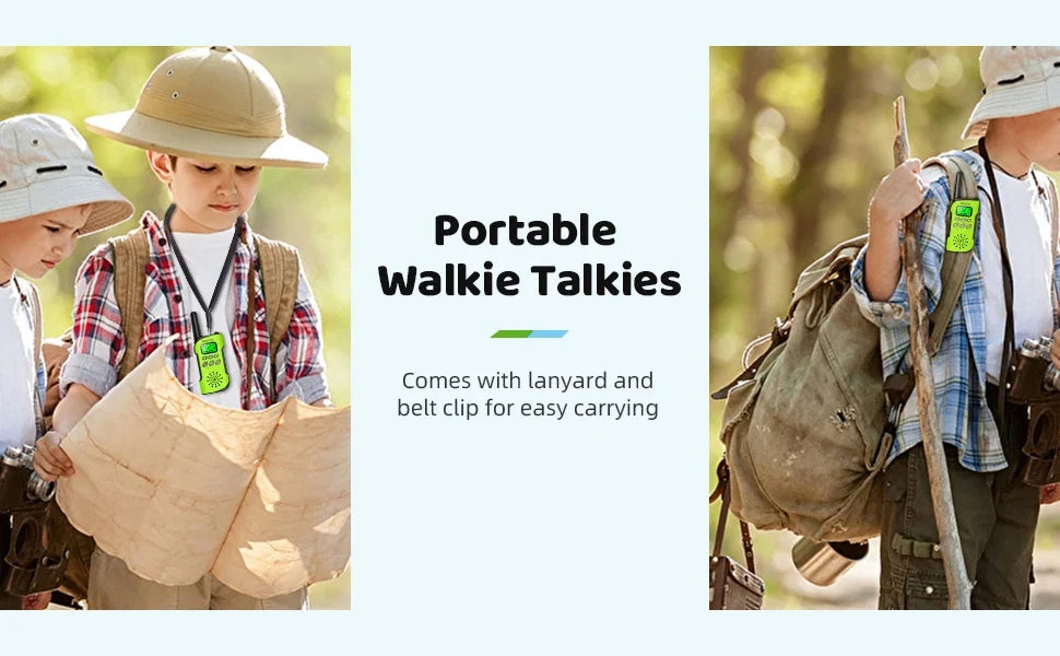 Adventure Talkies | Walkie Talkies para niños con largo alcance y linterna | Comunicación recargable para diversión al aire libre