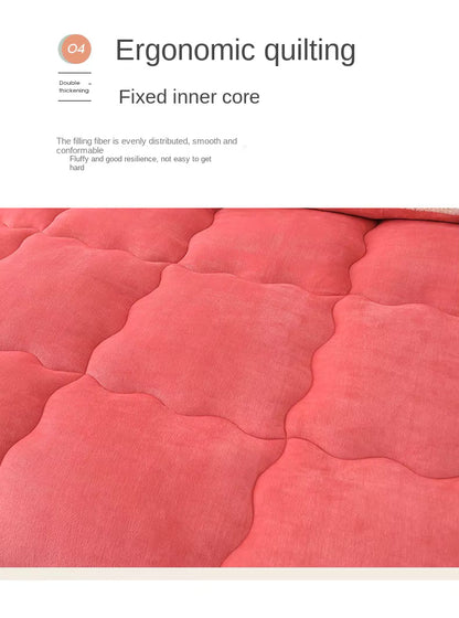 Double-Layer Flannel Fleece Winter Comforter with Wool Fill – Extra Warm Quilted Bedding for Cold Nights, Twin Full Queen King