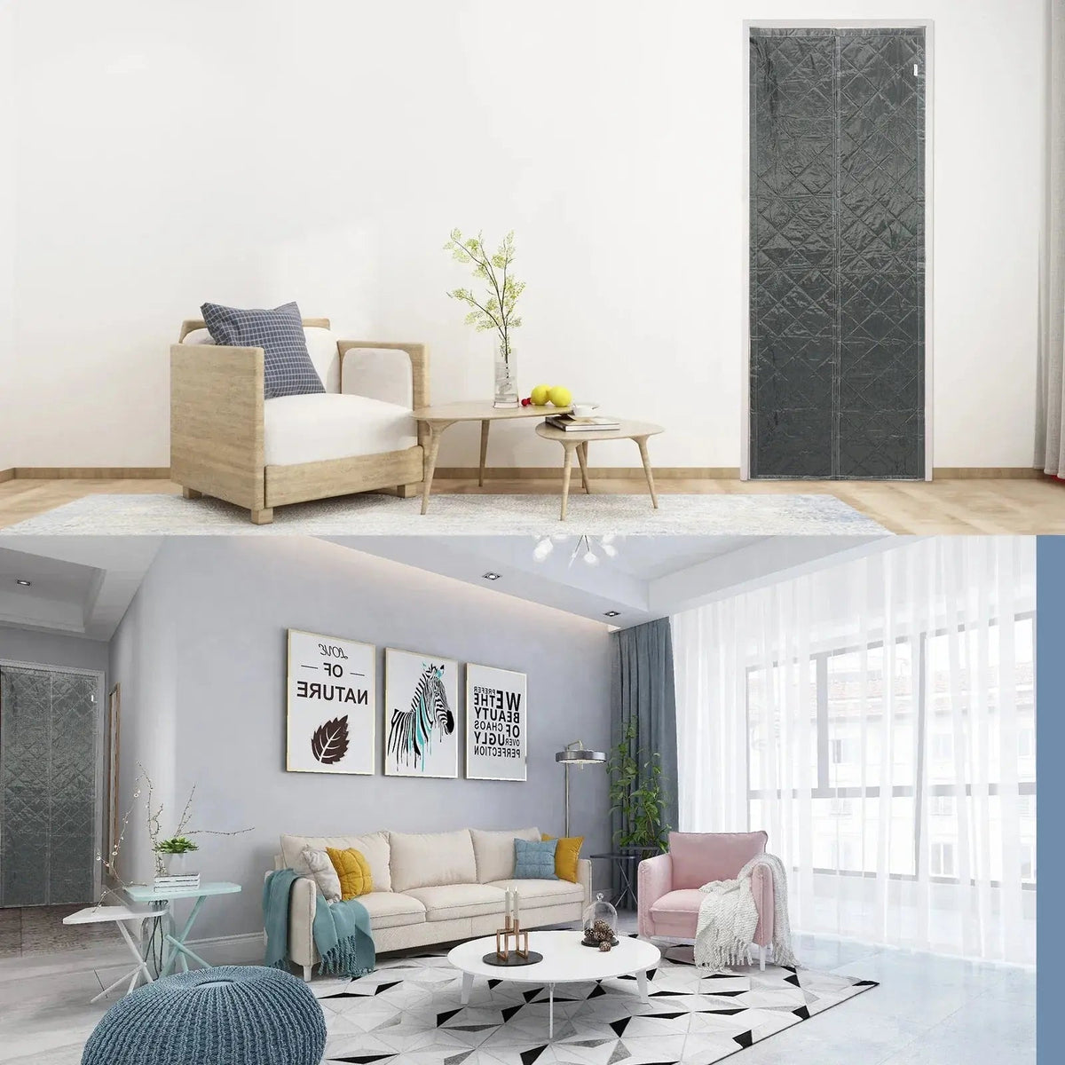 Cortina magnética para puerta Ortekor | Diseño aislado impermeable con capa de algodón grueso | Cierre manos libres para mayor confort en invierno