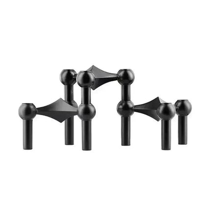 Geometric Metal Candle Holder - Modular Stacking Candelabra for Tables & Centerpieces - Modern Minimalist Decor