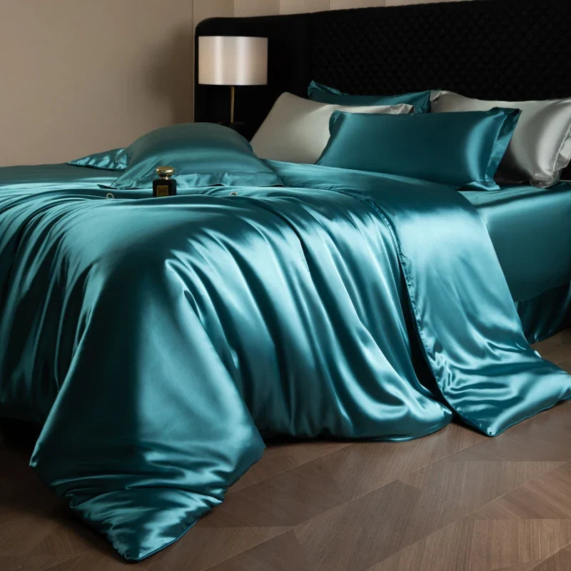 Bed Sheets Set with Duvet Cover and Pillowcases, Silky Sheets Bedding Set, Soft Breathable Fitted Sheet or Flat Sheet