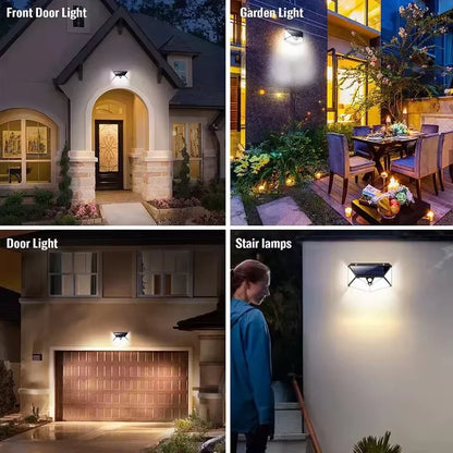 Motion-Activated Solar Security Light with 100 LEDs for Outdoor Walls