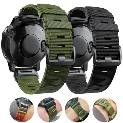 Tactical Woven Smartwatch Strap | Quick-Release Replacement Band for Fitness Tracking | Adjustable Lightweight Nylon Wristband